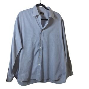 Fendi Camicie Mens Blue Micro Check Button Down Shirt Size 43 17 Made in Italy